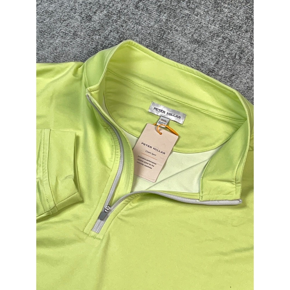 New Peter Millar Crown Sport  Perth 1/4 Zip LS Performance Lime Green‎ Spritzer